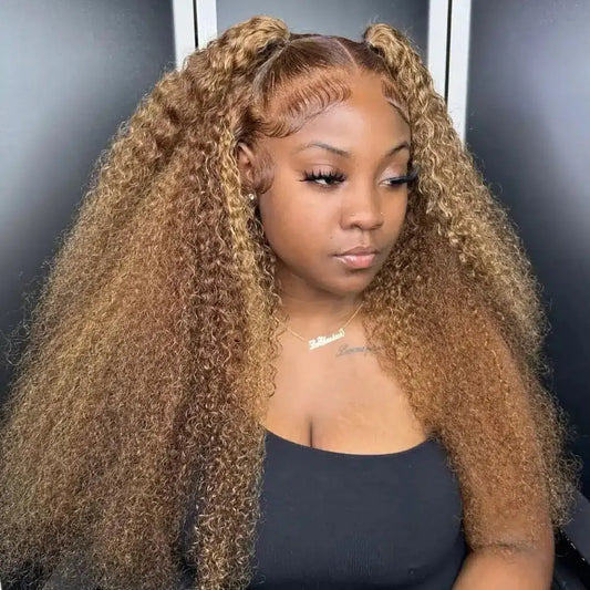Woman with styled hair in a salon setting