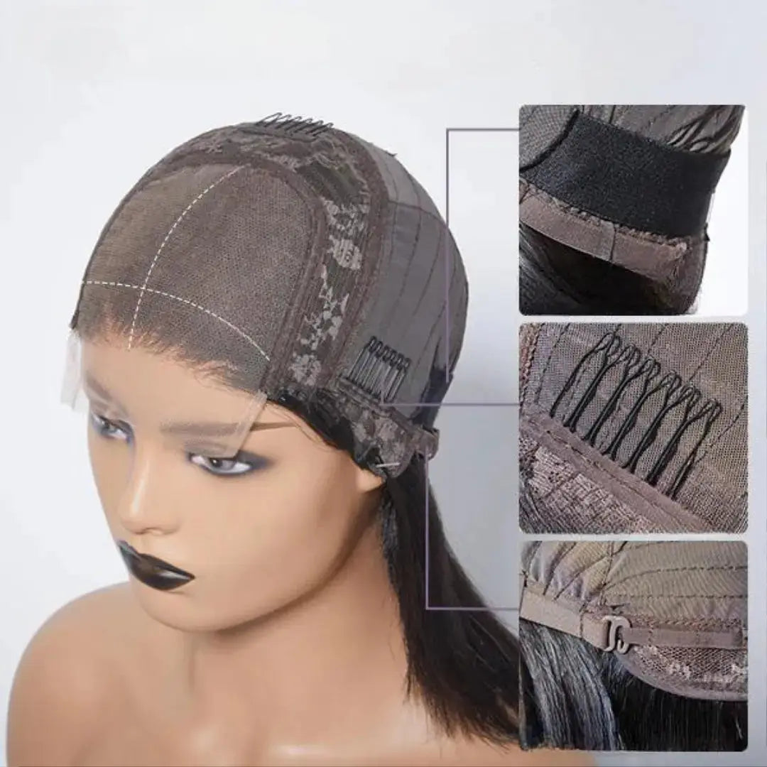 4x4 Glueless Pixel Curly Lace Closure Wig – Pre-Plucked Hairline, Human Hair (Tammy Unit) Moriry