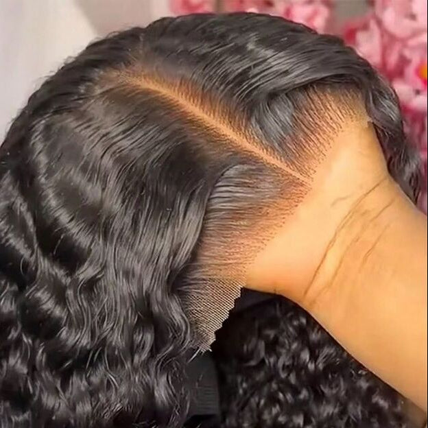 6x4 closure waterwave glueless curly wig